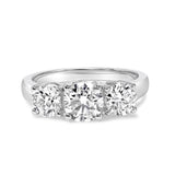 14K White Gold 2.00 Cttw Lab Grown Diamond 3 Stone Ring Band (F-G Color, VS1-VS2 Clarity)-1 thumbnail 2