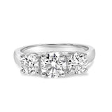 14K White Gold 2.00 Cttw Lab Grown Diamond 3 Stone Ring Band (F-G Color, VS1-VS2 Clarity)-1 thumbnail 2