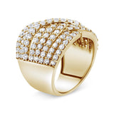 10K Yellow Gold 3.0 Cttw Diamond Eight-Row Bypass Crossover Statement Band Ring (H-I Color, I2-I3 Clarity)-3 thumbnail 4