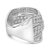 .925 Sterling Silver 2.00 Cttw Round-Cut Diamond Overlapping Bypass Band Ring (I-J Color, I2-I3 Clarity)-1 thumbnail 2