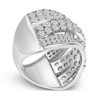 .925 Sterling Silver 2.00 Cttw Round-Cut Diamond Overlapping Bypass Band Ring (I-J Color, I2-I3 Clarity)