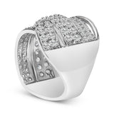 .925 Sterling Silver 2.00 Cttw Round-Cut Diamond Overlapping Bypass Band Ring (I-J Color, I2-I3 Clarity)-4 thumbnail 5