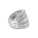 10K White Gold 2 1/2 Cttw Round and Baguette-Cut Diamond Multi-Row Bypass Ring (J-K Color, I2-I3 Clarity)-1 thumbnail 2