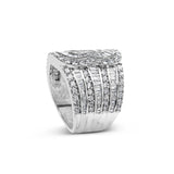 10K White Gold 2 1/2 Cttw Round and Baguette-Cut Diamond Multi-Row Bypass Ring (J-K Color, I2-I3 Clarity)-4 thumbnail 5
