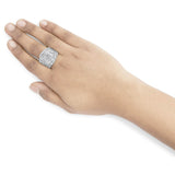 10K White Gold 2 1/2 Cttw Round and Baguette-Cut Diamond Multi-Row Bypass Ring (J-K Color, I2-I3 Clarity)-2 thumbnail 3