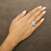 10K Gold 3.00 Cttw Diamond Multi Row Cluster Band Ring (I-J Color, I3 Clarity)