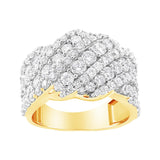 10K Gold 3.00 Cttw Diamond Multi Row Cluster Band Ring (I-J Color, I3 Clarity)-1 thumbnail 2