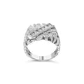 925 sterling silver ring with 6 diamond stones in a rectangle nugget setting