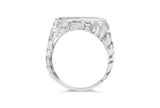 .925 Sterling Silver 1/3 Diamond 6 Stone Rectangle Nugget Gents Ring-1 thumbnail 2