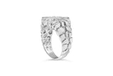.925 Sterling Silver 1/3 Diamond 6 Stone Rectangle Nugget Gents Ring-3 thumbnail 4