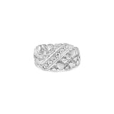 .925 Sterling Silver 1/3 Diamond 6 Stone Rectangle Nugget Gents Ring-4 thumbnail 5