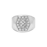 Men's .925 Sterling Silver 1/2 Cttw Multi-Diamond Hexagon Frame Ring (I-J Color, I3 Clarity)