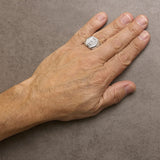 Men's .925 Sterling Silver 1/2 Cttw Multi-Diamond Hexagon Frame Ring (I-J Color, I3 Clarity)-2 thumbnail 3