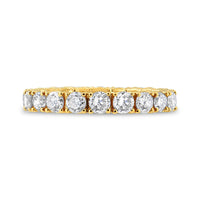 14K Yellow Gold 2.00 Cttw Shared Prong Set Round Cut Diamond Eternity Band (J-K Color, VS1-VS2 Clarity)