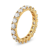 14K Yellow Gold 2.00 Cttw Shared Prong Set Round Cut Diamond Eternity Band (J-K Color, VS1-VS2 Clarity)-3 thumbnail 4