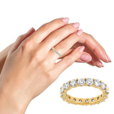 14K Yellow Gold 3.00 Cttw Shared Prong Set Round Cut Diamond Eternity Band (J-K Color, VS1-VS2 Clarity)-2 thumbnail 3