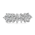 Sterling Silver 1 1/4 Cttw Princess Diamond Cluster Band Ring-0