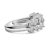 Sterling Silver 1 1/4 Cttw Princess Diamond Cluster Band Ring-1 thumbnail 2