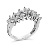 Sterling Silver 1 1/4 Cttw Princess Diamond Cluster Band Ring-3 thumbnail 4