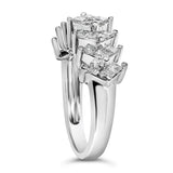 Sterling Silver 1 1/4 Cttw Princess Diamond Cluster Band Ring-4 thumbnail 5