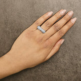 Sterling Silver 1 1/4 Cttw Princess Diamond Cluster Band Ring-2 thumbnail 3