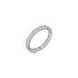 10K White Gold 1.0 Cttw Princess Cut Diamond Double Row Eternity Band Ring-1 thumbnail 2