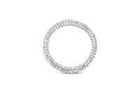 10K White Gold 1.0 Cttw Princess Cut Diamond Double Row Eternity Band Ring