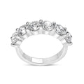 14K white gold ring with 6 round diamond stones in shared prong setting