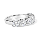 14K White Gold 3.0 Cttw Lab-Grown Diamond Shared Prong Set 6 Stone Band Ring (G-H Color, VS2-SI1 Clarity)-3 thumbnail 4