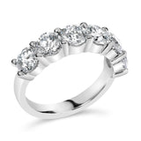 14K White Gold 3.0 Cttw Lab-Grown Diamond Shared Prong Set 6 Stone Band Ring (G-H Color, VS2-SI1 Clarity)-4 thumbnail 5