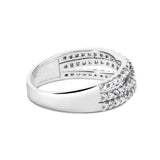 10K White Gold 3/4 Cttw Princess Natural Diamond Split Shank and Weave Band Ring (H-I Color, SI1-SI2 Clarity)-1 thumbnail 2