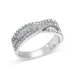 10K White Gold 3/4 Cttw Princess Natural Diamond Split Shank and Weave Band Ring (H-I Color, SI1-SI2 Clarity)-3 thumbnail 4