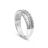 10K White Gold 3/4 Cttw Princess Natural Diamond Split Shank and Weave Band Ring (H-I Color, SI1-SI2 Clarity)-4 thumbnail 5