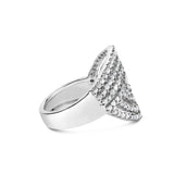 10K White Gold 1 1/2 Cttw Princess Diamond Swirl Design Cocktail Ring-1 thumbnail 2