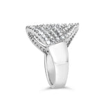 10K White Gold 1 1/2 Cttw Princess Diamond Swirl Design Cocktail Ring-4 thumbnail 5
