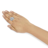 10K White Gold 1 1/2 Cttw Princess Diamond Swirl Design Cocktail Ring-2 thumbnail 3