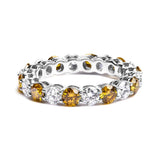 14K White Gold 3.00 Cttw Alternating White and Yellow Lab-Grown Diamond Eternity Band Ring (F-G Color, VS1-VS2 Clarity)-0 thumbnail 1