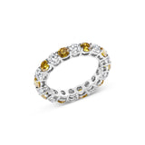 14K White Gold 3.00 Cttw Alternating White and Yellow Lab-Grown Diamond Eternity Band Ring (F-G Color, VS1-VS2 Clarity)-1 thumbnail 2