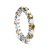 14K White Gold 3.00 Cttw Alternating White and Yellow Lab-Grown Diamond Eternity Band Ring (F-G Color, VS1-VS2 Clarity)-4 thumbnail 5