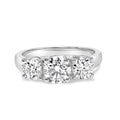 14K white gold ring with 3 round lab grown diamond stones