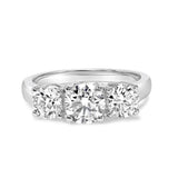 14K White Gold 2.00 Cttw Lab Grown Diamond 3 Stone Ring Band (F-G Color, VS1-VS2 Clarity)-0 thumbnail 1