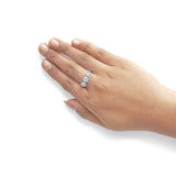 14K White Gold 2.00 Cttw Lab Grown Diamond 3 Stone Ring Band (F-G Color, VS1-VS2 Clarity)-4 thumbnail 5