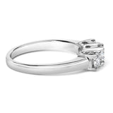 14K White Gold  3/4 Cttw Lab Grown Diamond 3 Stone Ring Band (F-G Color, VS2-SI1 Clarity)-1 thumbnail 2