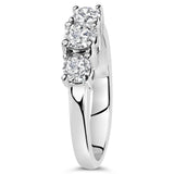 14K White Gold  3/4 Cttw Lab Grown Diamond 3 Stone Ring Band (F-G Color, VS2-SI1 Clarity)-3 thumbnail 4
