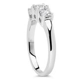 14K White Gold  3/4 Cttw Lab Grown Diamond 3 Stone Ring Band (F-G Color, VS2-SI1 Clarity)-4 thumbnail 5