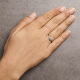 14K Yellow Gold Plated .925 Sterling Silver 1/4 Cttw Diamond Bypass and Halo Promise Ring (I-J Color, I3 Clarity)-2 thumbnail 3