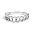 .925 Sterling Silver 1/4 Cttw Diamond Curb Link Band Ring-0