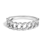 .925 Sterling Silver 1/4 Cttw Diamond Curb Link Band Ring-0 thumbnail 1