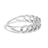 .925 Sterling Silver 1/4 Cttw Diamond Curb Link Band Ring-1 thumbnail 2