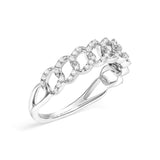 .925 Sterling Silver 1/4 Cttw Diamond Curb Link Band Ring-3 thumbnail 4